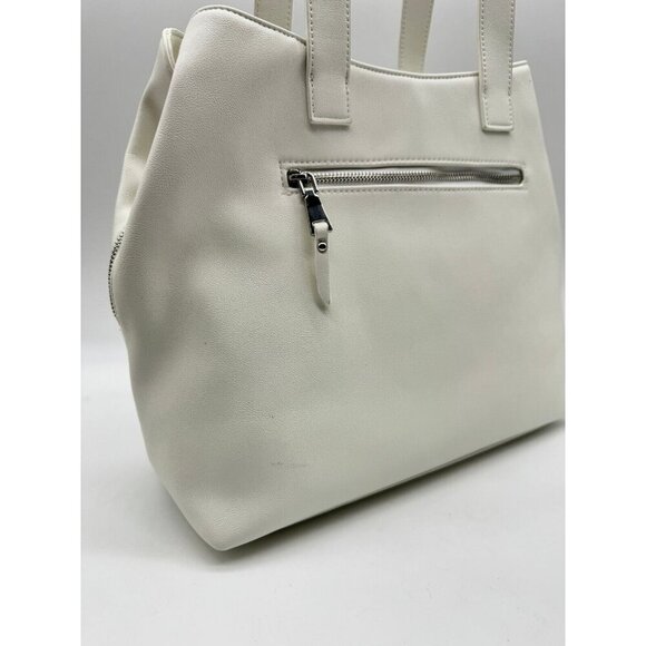 INC Trippii faux-leather chain detail women's tote bag - White / Silver (Used) - Picture 6 of 11